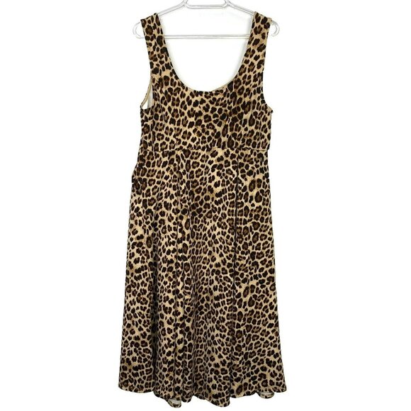 TORRID Dress Plus Size 1X Animal Print Sleeveless Pockets A-Line Sweatheart - Picture 3 of 4